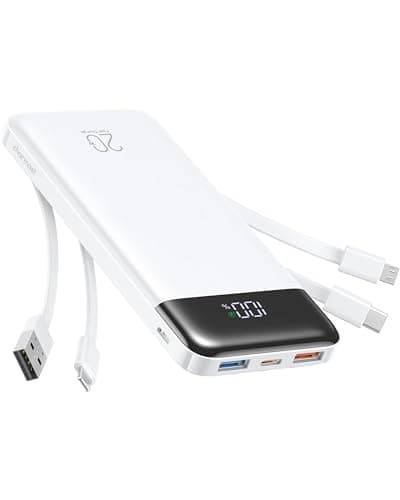 Charmast 22.5W Fast Charging Power Bank, 4 Cables Portable Charger 20000mAh