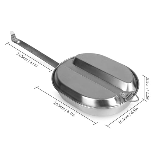 Goetland 304 Stainless Steel US Military Mess Kit Plate Set GI Type Outdoor Camping Hiking Picnic BBQ Beach — view 4
