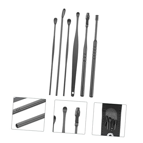 IWOWHERO 2 Sets Spiral Ear Wax Remover Kit, Stainless Steel Silicone Ear Picks for Efficient Cleaning, Portable Bag, Home and Travel Use — view 4