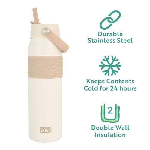 Polar Gear 850ml Insulated Water Bottle with Flip Straw Double Wall — view 5