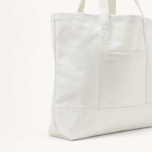 Amazon Essentials Unisex Adults' Large Heavy-Duty Canvas Beach Tote Bag, Natural, One Size — view 3