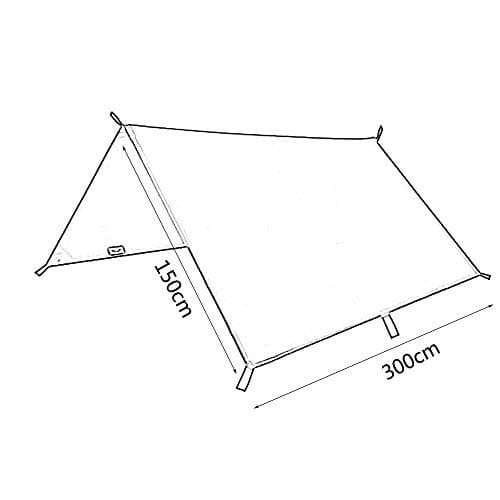 MENIBBLER Camping Tent Tarp, 3m X 3m Hammock Rain Fly Tent Tarp, Waterproof Camping Tarpaulin Shelter Windproof Camping Shelter Portable Lightweight for Camping Travel Beach Hiking — view 2
