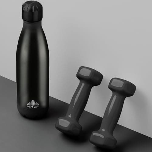 Mont-Clair l'O Stainless Steel Water Bottle, Vacuum Insulated - BPA Free, 12h Hot & 24h Cold Drinks, Metal Water Bottle 750ML Leakproof, Ideal for Adult, Kids, Running - Black — view 6