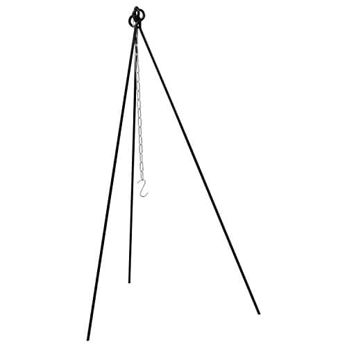 Andes Cast Iron Dutch Oven & Steel Tripod with Hanging Chain & Hook, Camping/Travel Cooking Casserole Pot, Folding/Portable — view 5