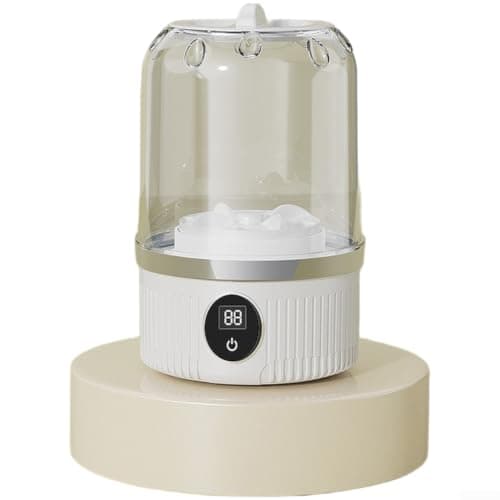 Portable for mini Washing Machine USB Rechargeable for Socks Compact Travel Laundry Device ABS Plastic Underwear Cleaner Dual Mode for mini Washer 5min Quick 10min Deep Clean Cycle Hand-Wash(White)