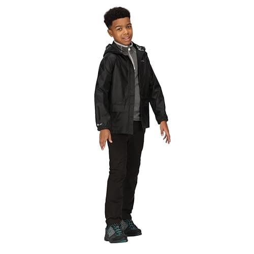 Regatta Great Outdoors Childrens/Kids Stormbreak Waterproof Jacket (11-12 Years) (Black) — view 4