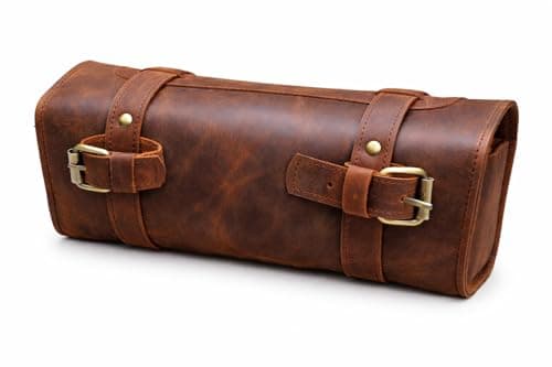 american blue Genuine Leather Handlebar Saddle Motorcycle Bag Bicycle Tool Pannier Travel Accessories Fork Bicycle Seat Accessories Cycle Carrier (Design No 1) — view 3