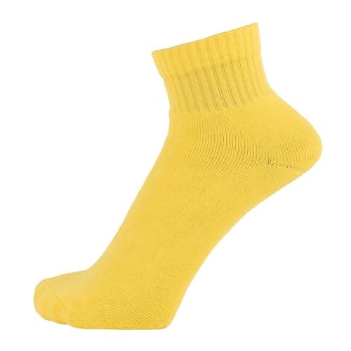 ZAKIRA Combed Cotton Terry Trainer Socks, 6-10 (UK), Yellow
