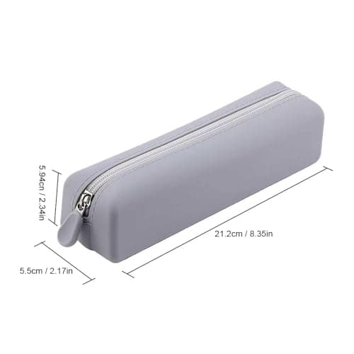 QEBSJSKL Makeup Brush Holder Silicone Travel Cosmetic Bag, Grey — view 2