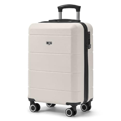 LUGG 20-Inch Jetset Lightweight Cabin Suitcase, ABS Hard Shell, Water-Resistant Carry-On Luggage, TSA-Approved Lock, 4 Spinner Wheels, 3-Step Telescopic Handle, EasyJet Overhead, 55 x 35 x 23 cm