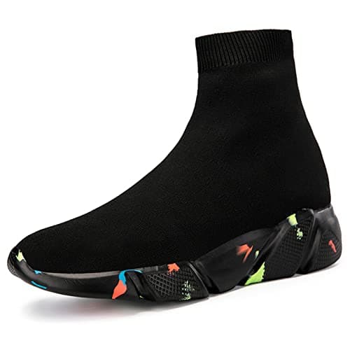 CERYTHRINA Athletic Walking Shoes Knit Weave Mesh Socks Running Shoes Lightweight Breathable Fashion Sneakers Road Fitness Train Dance Gym Casual Platform Loafers Camouflage 45