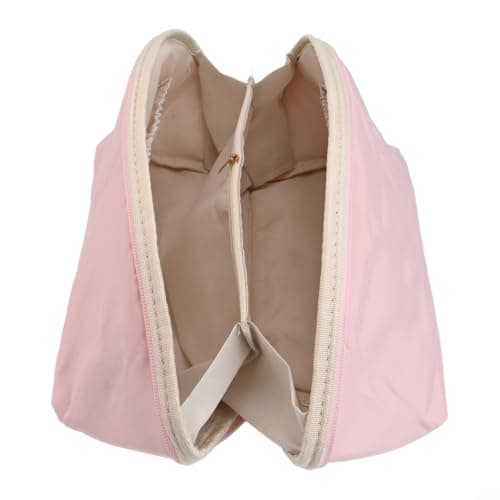 Underwear Storage Bag with Compartments for Bras Socks and Lingerie Portable Organizer Memory Cloth Pouch Lightweight Case for Home Travel Drawer 25x13x13cm White Pink(B) — view 3