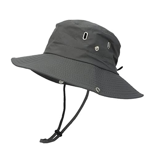 Generisch 2026 Features: Wide Brim Bucket Hat Sun Hat Boonie Hats Fishing Hiking Outdoor Hats for Women Men, gray, One Size