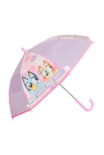Bluey Kids Umbrella Girls – Lightweight Children’s Stick Umbrella and Bingo Design – Pink Handle and Easy Open Kids Rain Umbrella