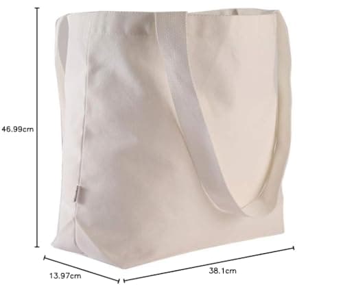 Augbunny Durable 100% Cotton 12oz Canvas Heavy Duty Extra Large Grocery Bag Beach Tote Shopping Bag Multi Purpose Tote. — view 6