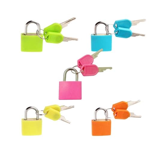 5PCS Suitcase Locks with Keys, Metal Luggage Padlocks, Multicolor Mini Padlock for Suitcase, Practical Travel Lock for Luggage for Backpack, Laptop Bag & Boxes