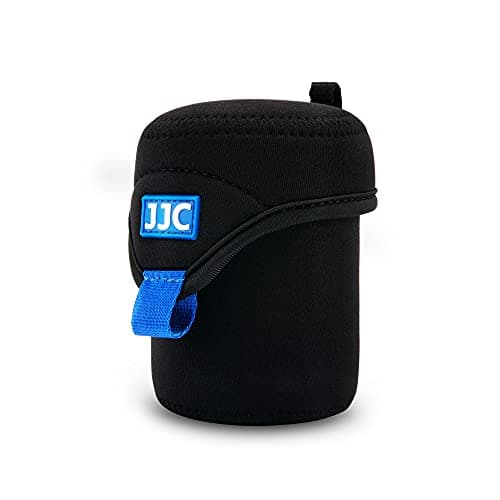 JJC Mirrorless Lens Pouch Bag Protective Case for Canon Fuji Olympus Nikon Sony Lenses, Soft Neoprene Water Resistant Travel Carry Camera Lens Wrap with Carabiner (Interior Size 2.6 x 3.1) — view 2