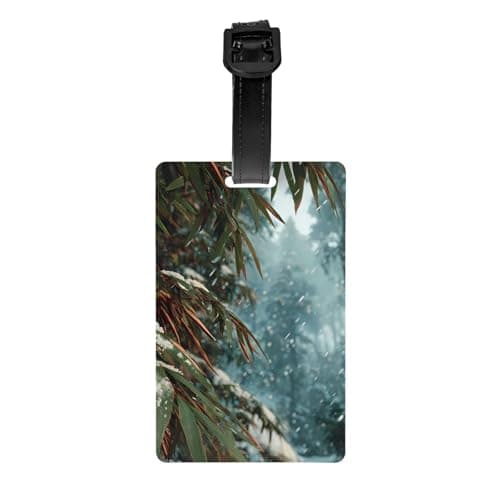 Winter Bamboo Forest Luggage Tag PVC Anti-Loss Bag Tag with Compact Light Durable Identification Sign