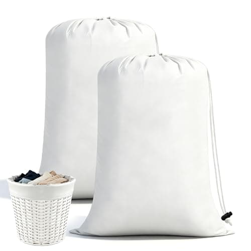 Yuaerbuo Extra Large Laundry Bags Drawstring 60×90cm/ 24"x 35", Ultra Light Foldable Travel Laundry Bag Reusable Dirty Clothes Washing Bags Fits Most Baskets Hampers as Liner(2 pcs)