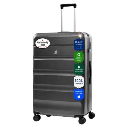 Aerolite Premium Large 28in 100L FlexShell Hard Shell 8 Wheel Suitcase