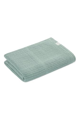 MORI Organic Cotton & Bamboo Cellular Muslin Blanket 70x100cm, Mint — view 6