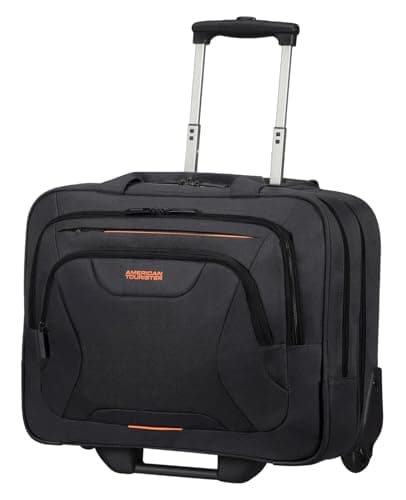 American Tourister at Work - 15.6 Inch Laptop Bag with Wheels, 44 cm, 22 L, Black/Orange (Black/Orange) — view 2