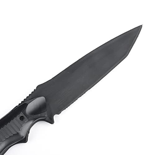 QIRUIMY Tactical Plastic Knife,Bendable Rubber Combat Knife with Sheath,Airsoft Military Training Enthusiasts CS Cosplay Dagger Model Dress Up Accessory (Black) — view 6