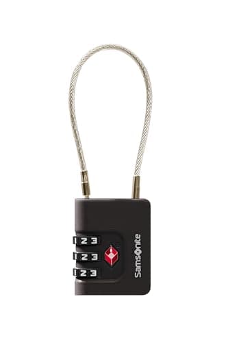 Samsonite TA Revolution - TSA Cable Lock with 3-Digit Combination, Secure Luggage Lock for suitcases & Bags, Black — view 4