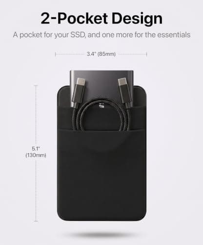 Afterplug 2-Pocket SSD & Hard Drive Holder for Laptop, Reusable 3M Adhesive — view 2