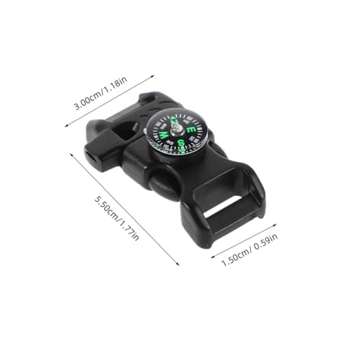 Abaodam Multi-Function Outdoor Buckle with Compass Whistle Fire Starter for Hiking Camping Emergency Survival 10 Pack Lightweight Plastic Strap Clips — view 2