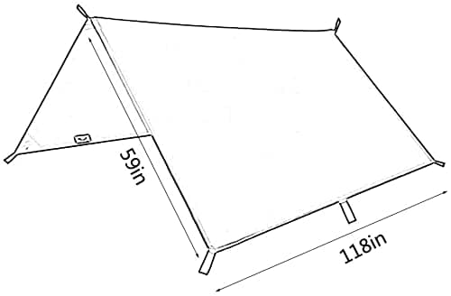 3m X 3m Hammock Rain Fly Tent Tarp, Waterproof Camping Tarpaulin Shelter, Windproof Snowproof Portable Lightweight for Travel Beach — view 6