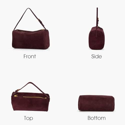 DONNAIN Suede Bag for Women Leather Crossbody Bag Ladies (Burgundy) — view 3