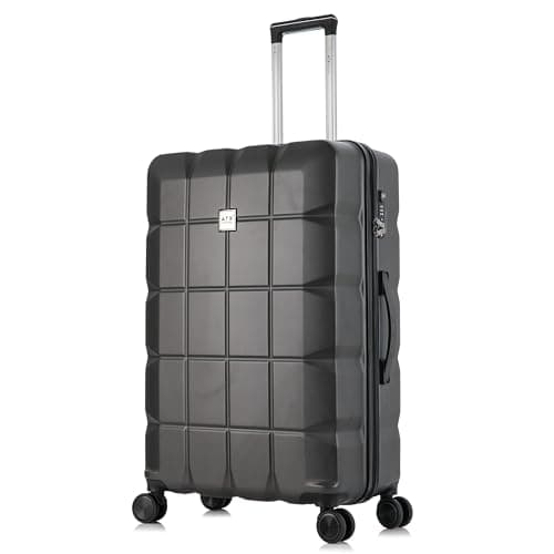 ATX Luggage Suitcase Large Hardshell 4 Dual Spinner Wheels Super Lightweight ABS Hold Check in with Built-in TSA Lock (Gun Metal Grey, 110 Liter)