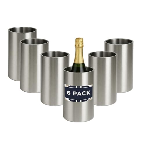 Chabrias 6 Pack Double Wall Stainless Steel Champagne Bucket & Wine Cooler