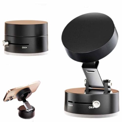 Woolcar Magnetic Phone Holder, 360° Adjustable Woolcar- Wool Car Phone Holder, Portable Dual-Sided Magnetic Suction Vacuum Phone Stand, Retractable Magnetic for All Phones-Black (Black)