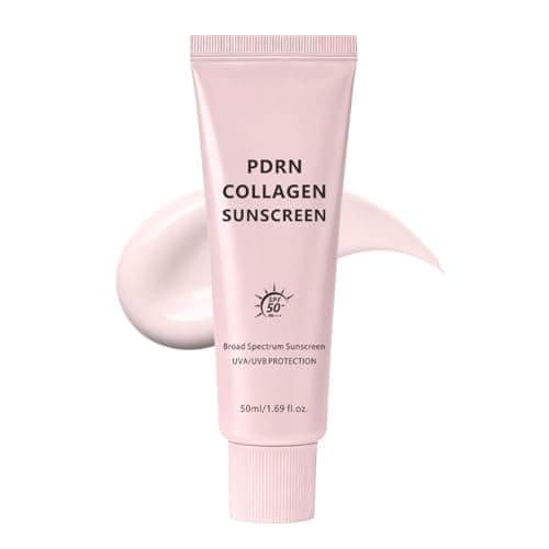 PDRN Collagen Face Sunscreen for Women, Sunscreen for Face, SPF Moisturizer Face, SPF 50 PA+++ Cream with Niacinamide, Squalane & Hydrolysed Collagen, for All Skin Types, Hydrating Daily Glow, 50ml
