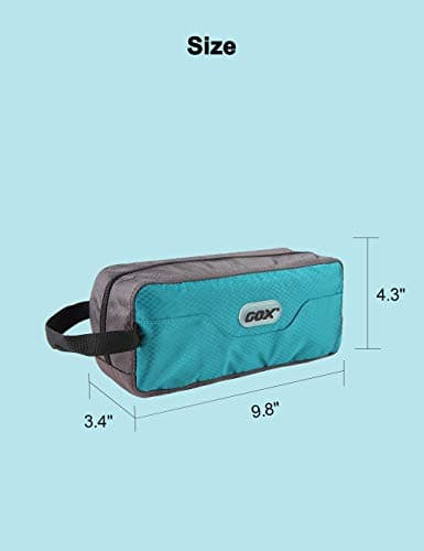 GOX Small Travel Toiletry Bag for Men, Hanging Dopp Kit Organizer with Water-Resistant Nylon, Portable Shower Toiletry Case, Turquoise/Grey, 9.8x4.3x3.4 Inch (Pack of 1), Toiletry Bag for Travel — view 4