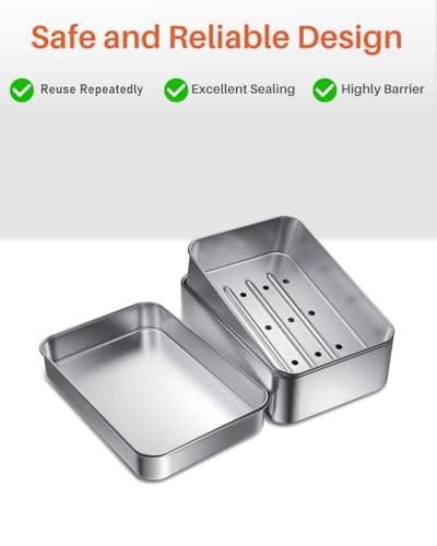 ANVINKU Travel Soap Cases 4PCS, Aluminium Metal Soap Dish With Lid — view 4