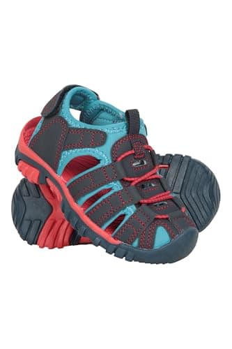 Mountain Warehouse Bay Junior Shandals - Neoprene Sandals, Kids Beach Footwear, Cushioned Midsole Childrens Shoes - Spring Summer, Poolside, Beach, Travelling Dark Blu 8