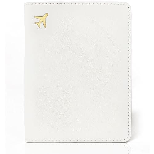 toTravelGear Passport Holder for Travel Essentials,RFID Blocking Passport Cover Case for Travel Accessories,Travel Wallet for Women Men, Cream, Minimalist