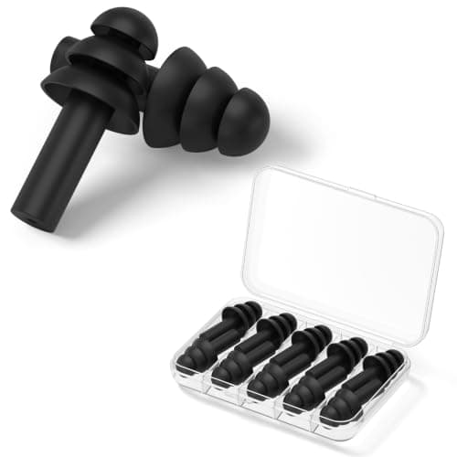 Silicone Ear Plugs Waterproof Noise Reduction Earplugs for Sleep (Black)