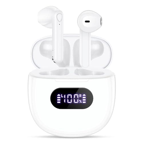 Jrwaro Wireless Earbuds Bluetooth Headphones V5.4, 48H Long Battery Life LED Power Display Ear Buds, IPX7 Waterproof HiFi Stereo Bass with Built-in Mic for Home Office Sports Earphones