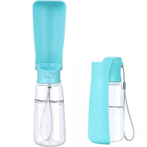 Emwel Foldable Dog Water Bottles - 550ml Water Feeder Leak Proof Portable Puppy Water Dispenser with Drinking Feeder for Pets Outdoor Walking, Hiking, Travel