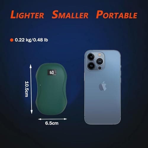 Hand Warmers Rechargeable, Electric HandWarmers, 2 in1 Reusable Electric Portable Pocket Heater USB 4000mAh Power Bank, 3 Levels Heat, Great for Women/Man, Raynauds, Outdoor, Camping, Hiking (Green) — view 6