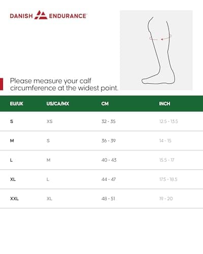 DANISH ENDURANCE Calf Compression Sleeve, 21-26 mmHG, Calf Support, for Men & Women, Unisex, 1 or 3 Pack, Neon Yellow, L — view 6