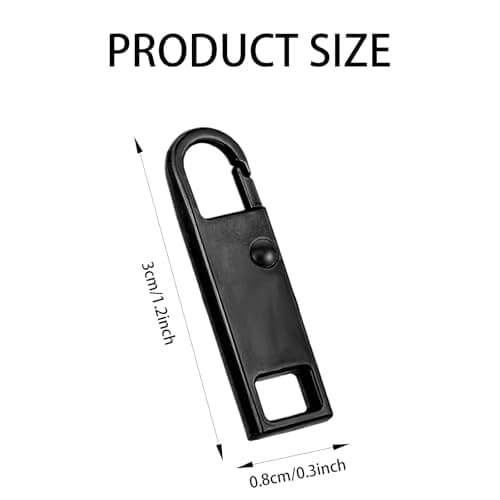 8PCS Zip Pull, 4 Colors Replacement Zipper Pull Repair Kit Universal Zipper Fixer Repair Accs for Luggage Clothing Suitcase Purses Zipper(Black) — view 2