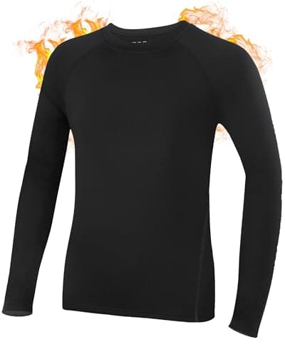 Roadbox Boys' Thermal Base Layer Top, Fleece Lined Long Sleeve for Football