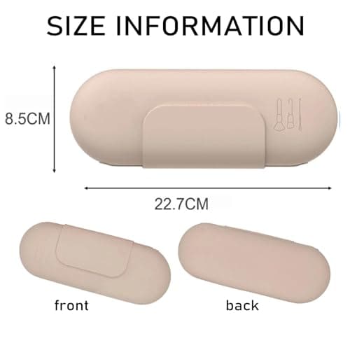 ZXTGBQ Silicone Makeup Brushes Bag Washable Cosmetic Brushes Holder Travel Silicone Cosmetic Bag Soft and Portable with Anti-Fall Out Magnetic Closure for Women Girls (Khaki) — view 3