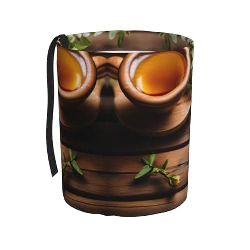 MDATT Teal Flower On Wooden Plank Car Trash Can Leak-Proof Organizer For Long Road Trips And Family Vacations