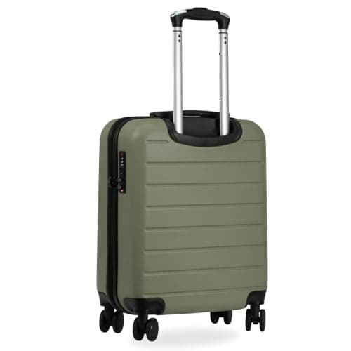 Rocklands® Lightweight 4 Wheel Hard Shell Luggage Suitcase Ryanair Cabin Carry on Travel Bag 55x40x20 (Olive Green) — view 2
